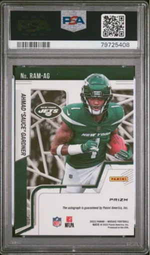 Ahmad ''Sauce'' Gardner Rookie Auto Mosaic PSA 10 back